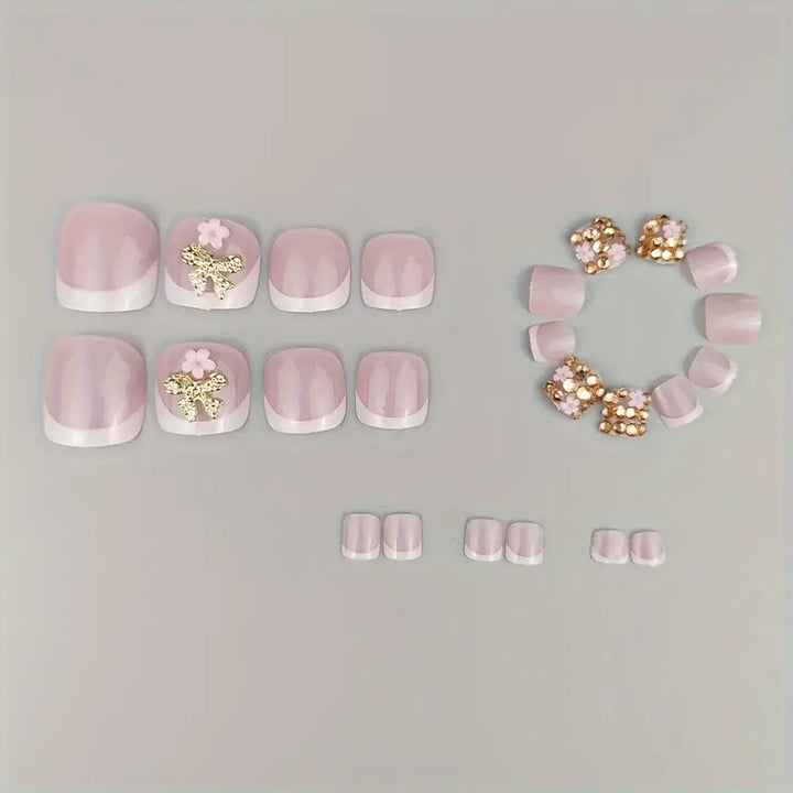 Nail art set with glamorous 3D flowers and bow decorations Stornfield