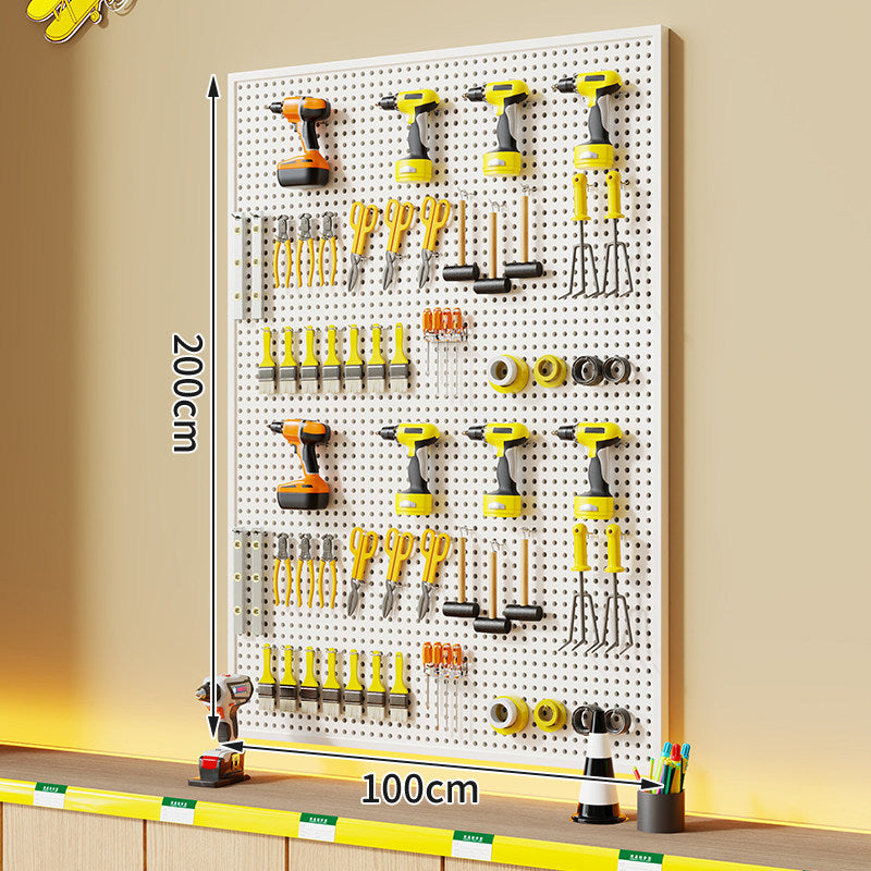 Large Rectangle Wall-Mounted Perforated Metal Pegboard Tool Storage Panel