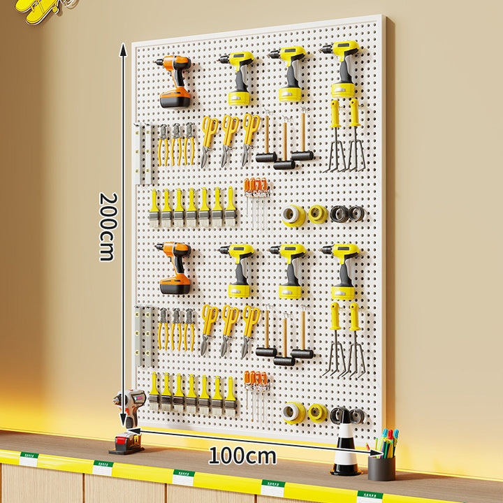 Large Rectangle Wall-Mounted Perforated Metal Pegboard Tool Storage Panel