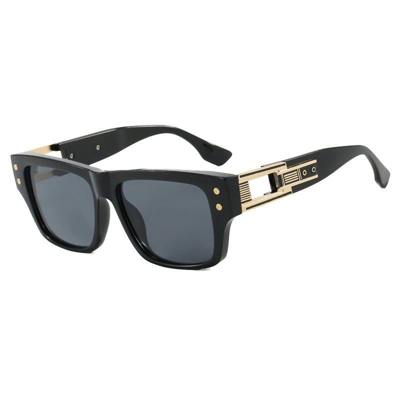 Women’s trendy square sunglasses with elegant gold decorative structure Stornfield