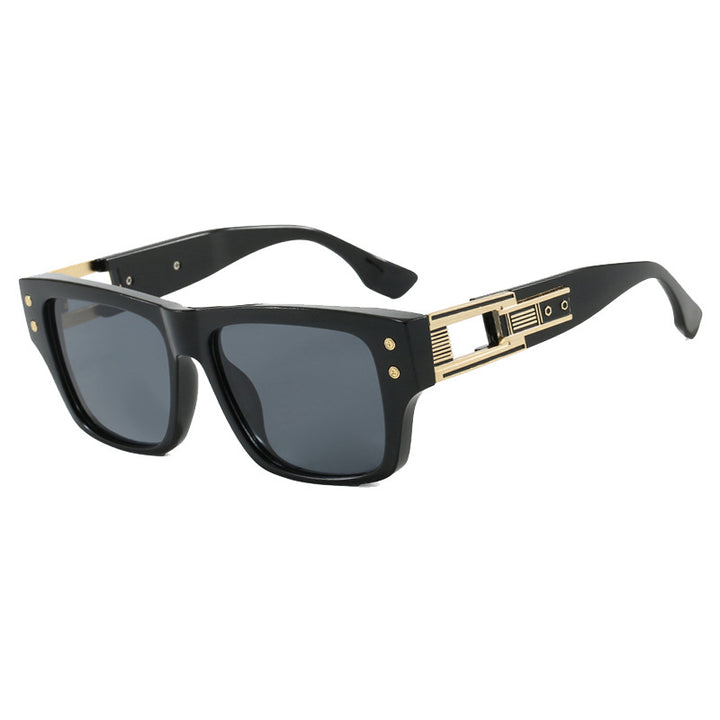 Women’s trendy square sunglasses with elegant gold decorative structure Stornfield