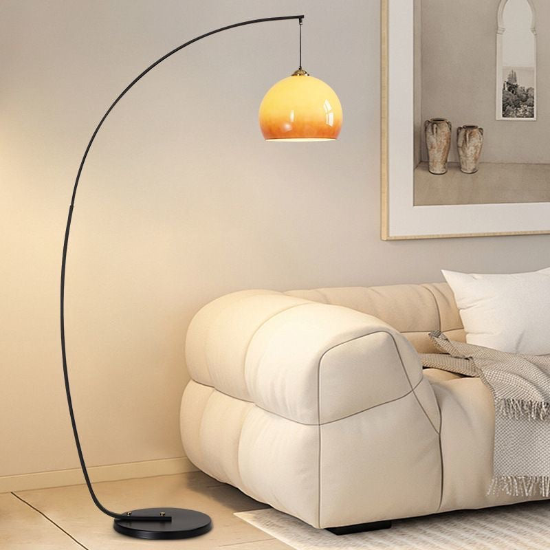 Arc Floor Lamp with Glass Shade