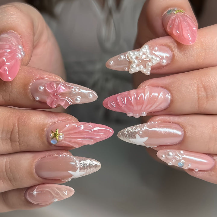 Nautical-Themed Press-On Nail Set Stornfield