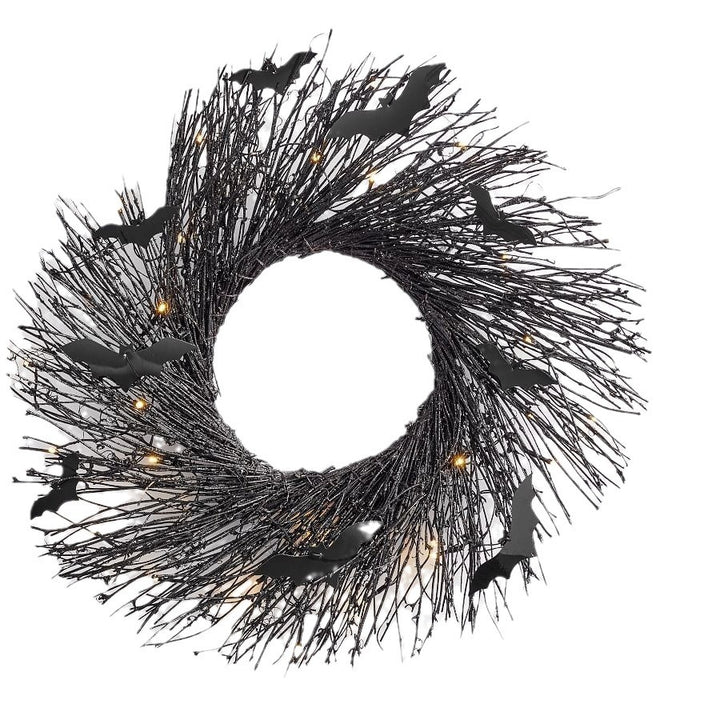 Halloween-Themed Decorative Bat Wreath