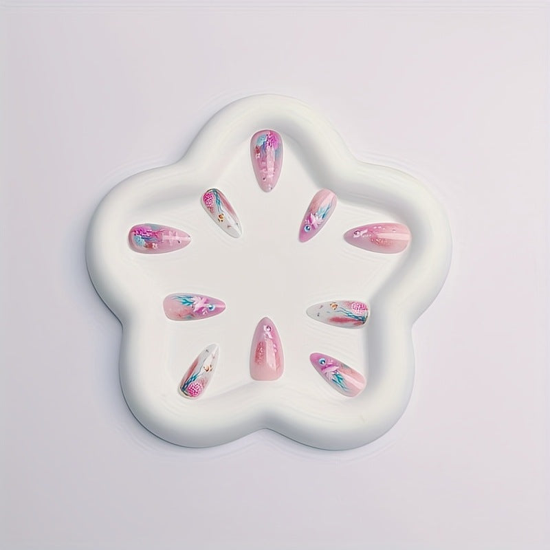 Artificial Nails in Maritime Coral Design Stornfield
