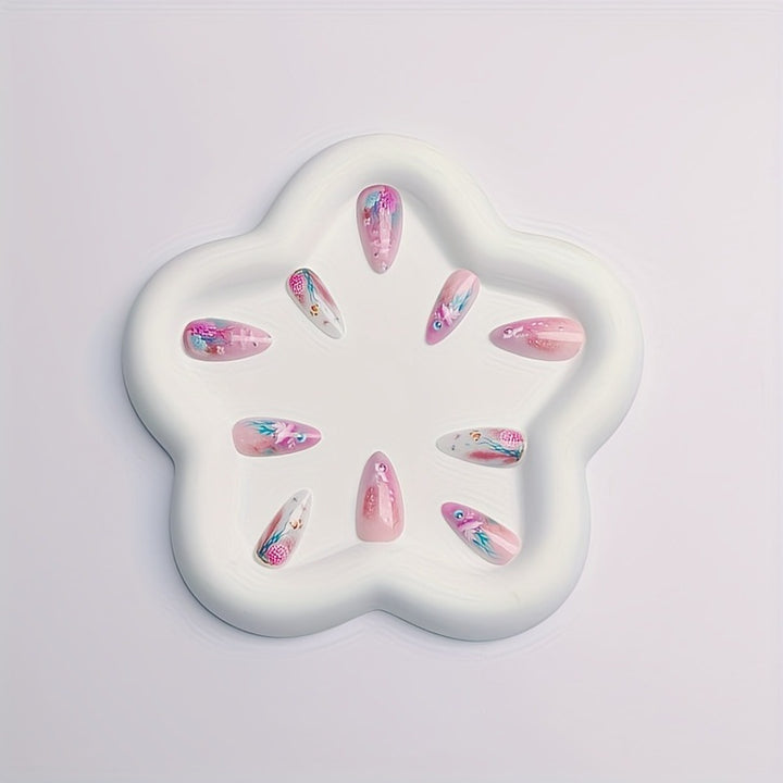 Artificial Nails in Maritime Coral Design Stornfield