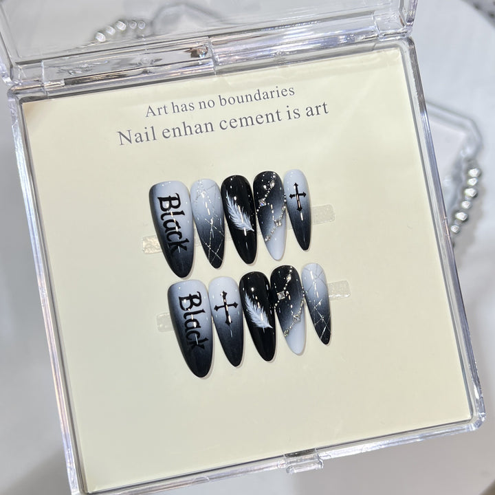 Artistic Stiletto Press-On Nail Art Set