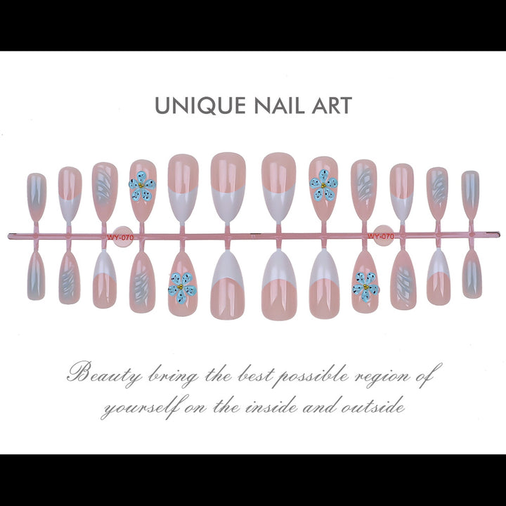 Artistic Floral and Abstract Design Press-On Nail Set Stornfield