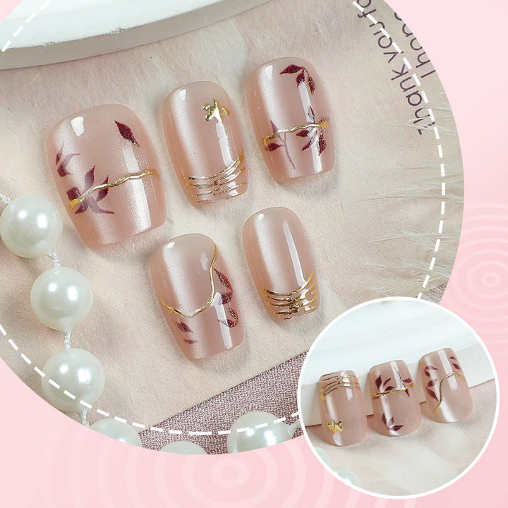 Artistic Floral-Inspired Press-On Nail Set 1790738430