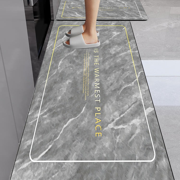 Marble-Printed Kitchen Floor Mat