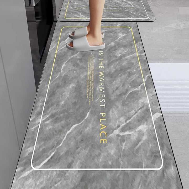 Marble-Printed Kitchen Floor Mat