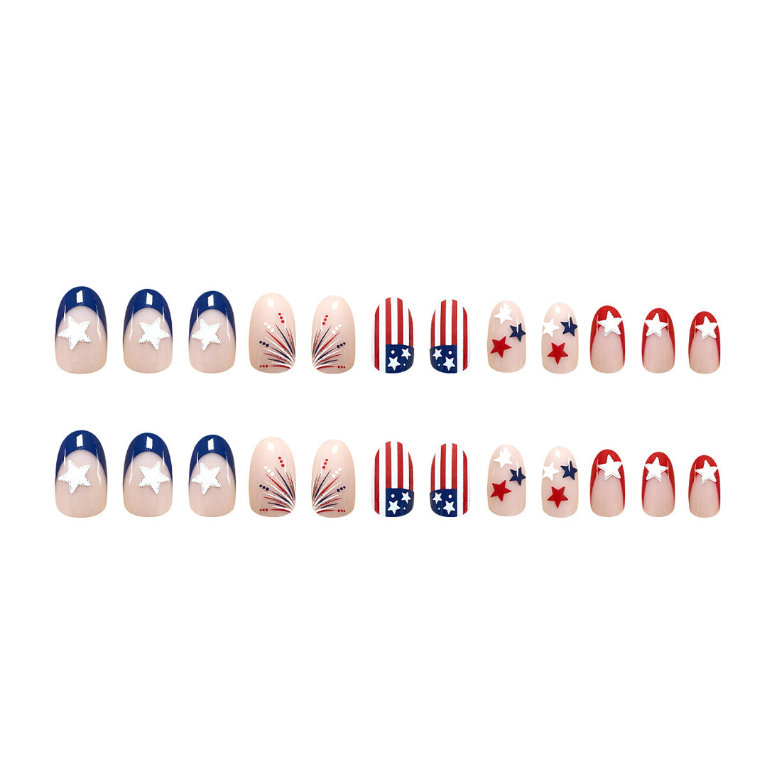 Creative nail art with patriotic motifs Stornfield