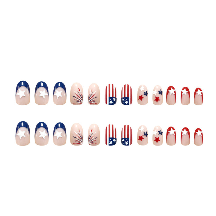 Creative nail art with patriotic motifs Stornfield