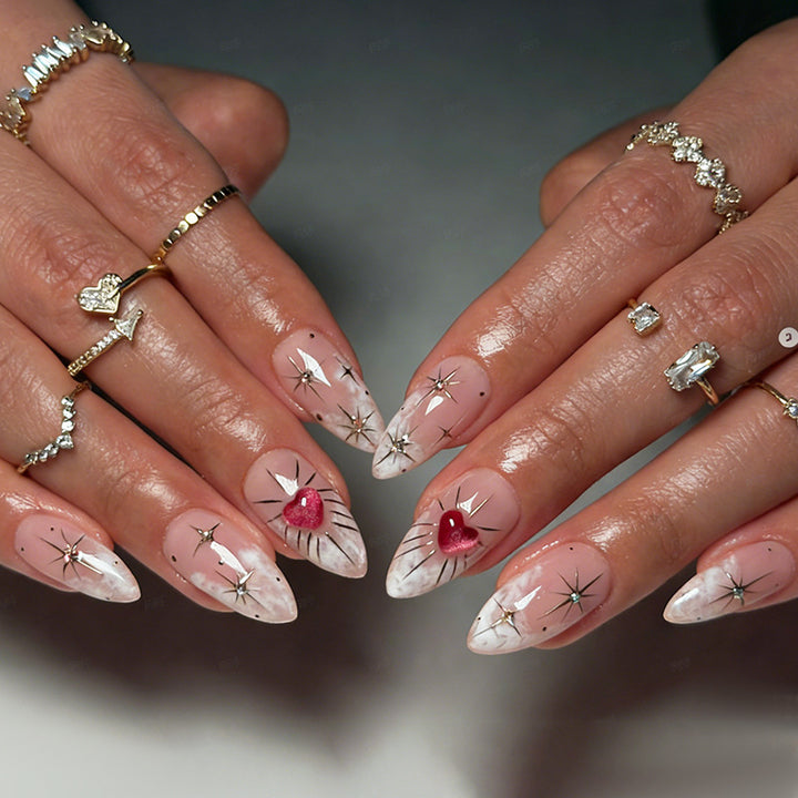 Artistic Press-On Nail Art Kit with Star Accents Stornfield