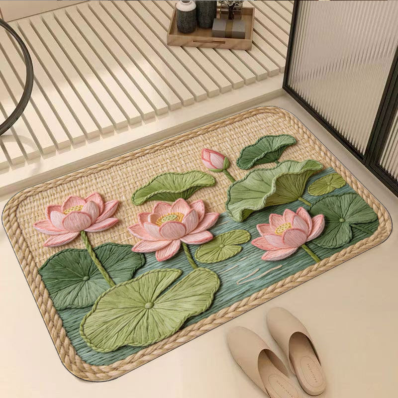 Decorative Lotus Water Lily Bath Mat