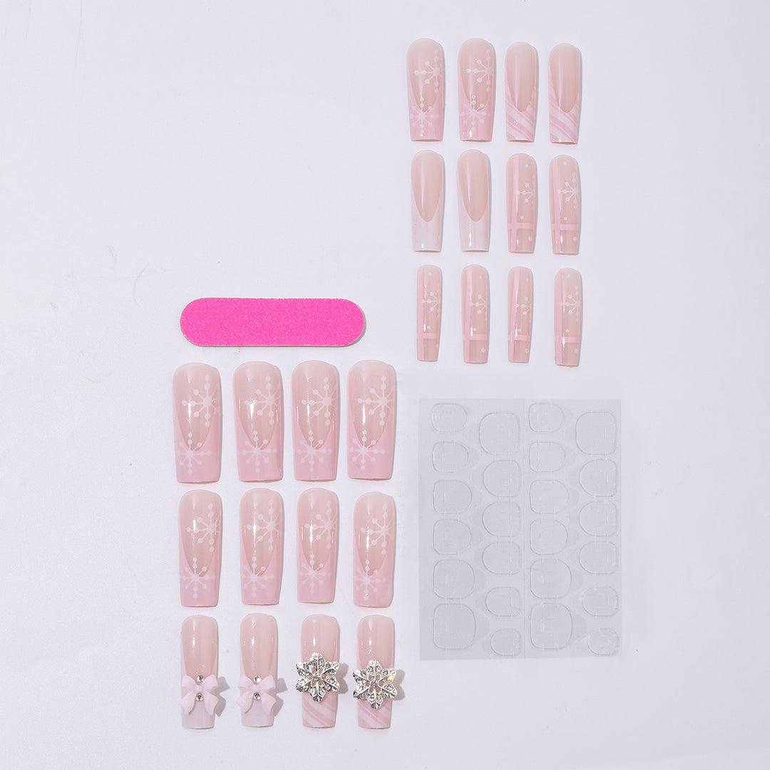Creative nail art set with filigree snowflake and bow decorations Stornfield