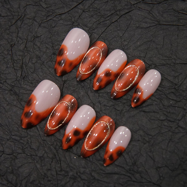 Stylish Stiletto Press-On Nail Set with Gem Accents