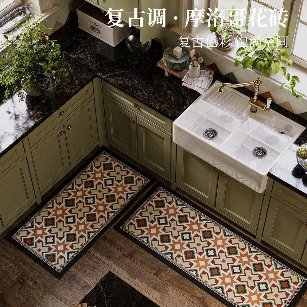 Floral Pattern Kitchen Runner Mat for Home