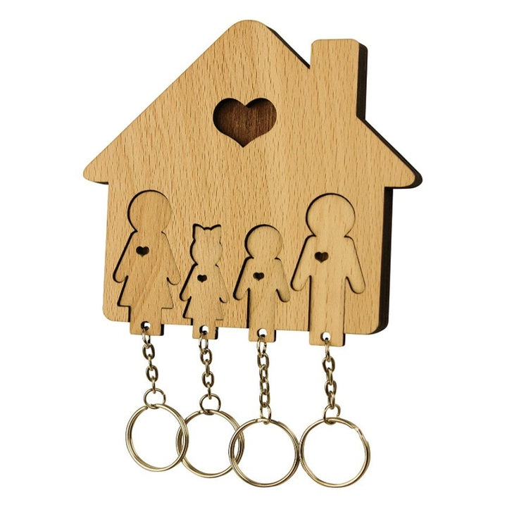 Wooden Family Keychain Holder