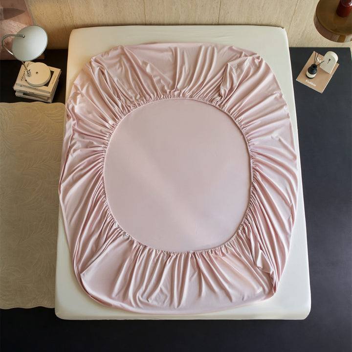 Round Deep-Pocket Stretch Jersey Fitted Sheet with Elastic Skirt