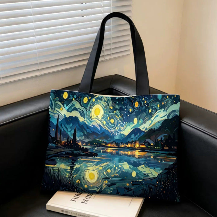 Artistic Graphic Print Tote Bag