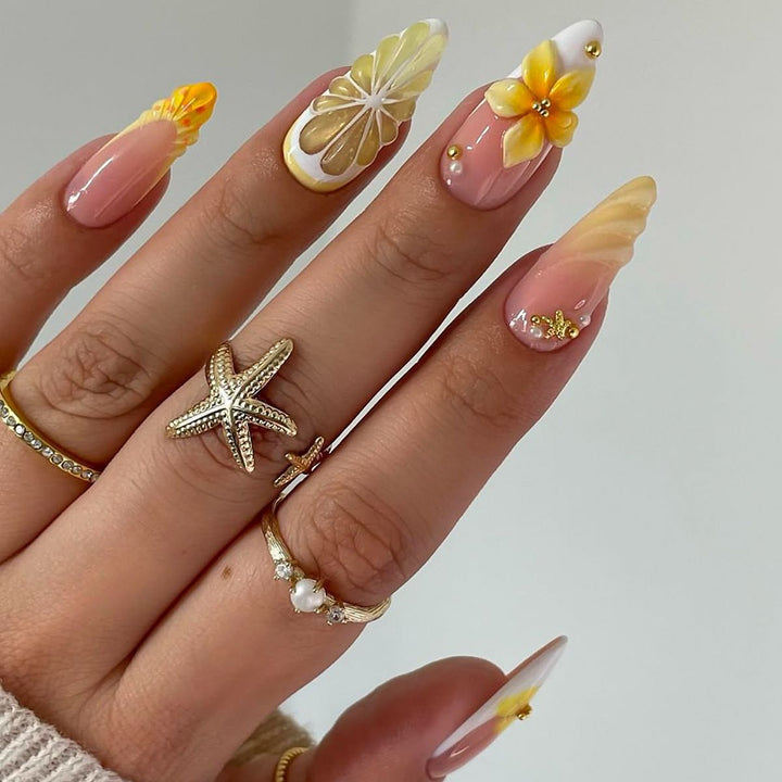 Artistic Floral Tip Nail Enhancements Stornfield