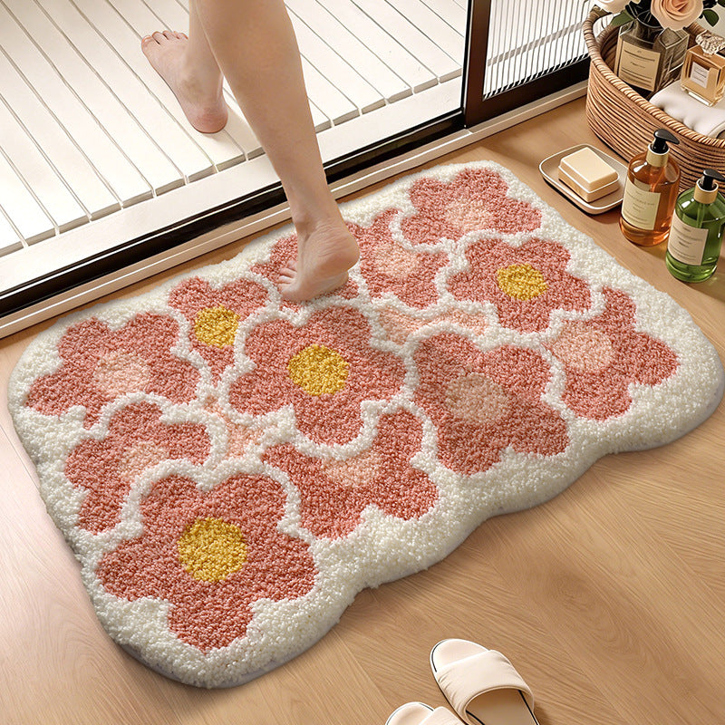 Floral Design Bath Mat