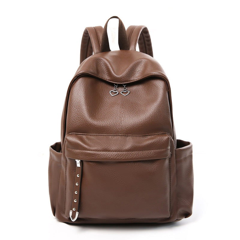 Contemporary Textured Leather School Backpack Stornfield
