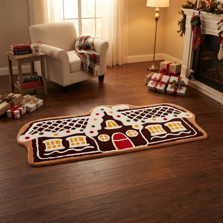 Gingerbread House Themed Area Rug