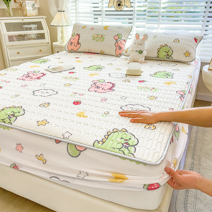 Quilted Floral Pattern Mattress Protector