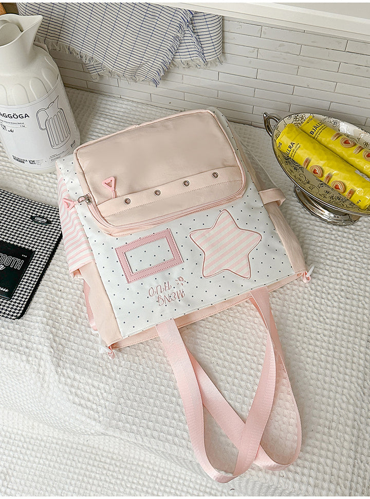 Functional Star-Embellished School Backpack