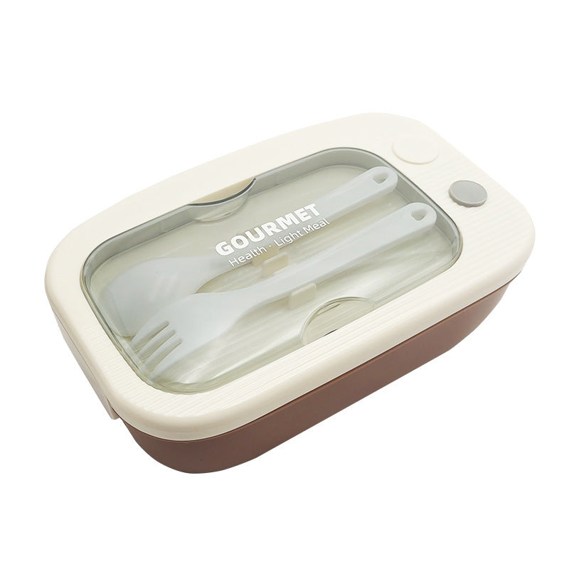 Multi-Compartment Meal Prep Box with Integrated Utensils