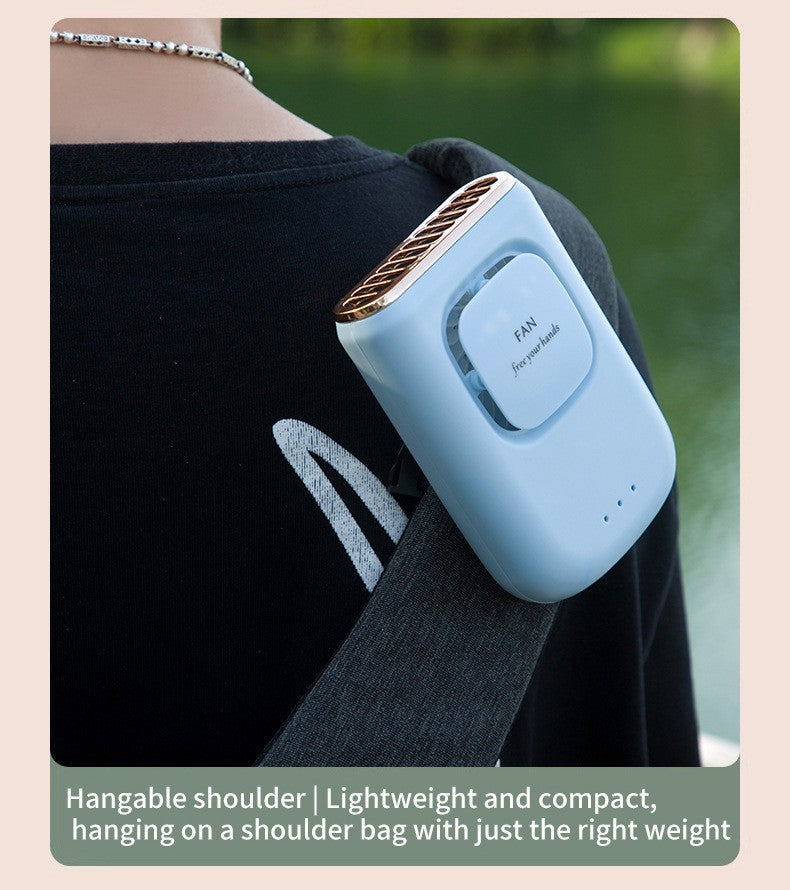 Women's nan compact rechargeable portable handheld fan with built in powerbank and foldable stand Stornfield