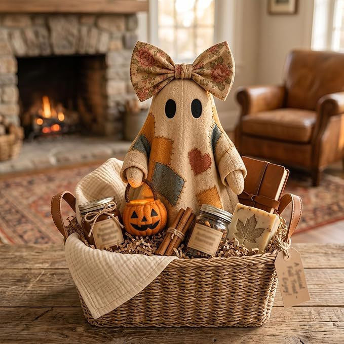 Decorative Ghost Figure with Bow Stornfield