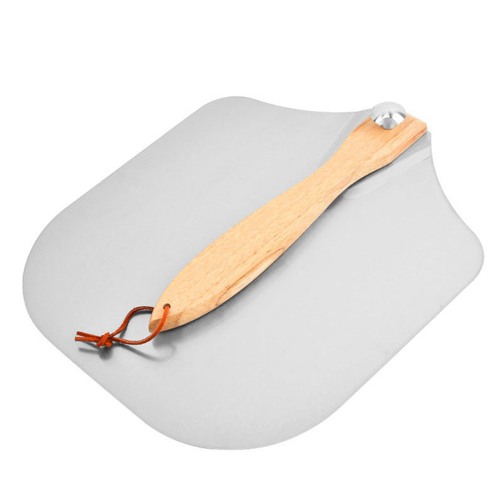 professional pizza peel set with foldable stainless steel shovel ergonomic wooden handle pizza cutter rocker and bench scraper Stornfield