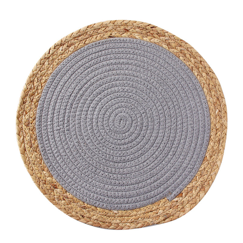 Round woven cotton braided rug for living and entrance area Stornfield