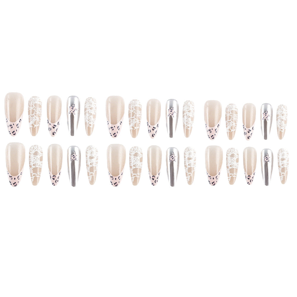 Elegant Lace and Metallic Nail Art Set Stornfield