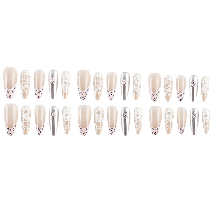 Elegant Lace and Metallic Nail Art Set Stornfield