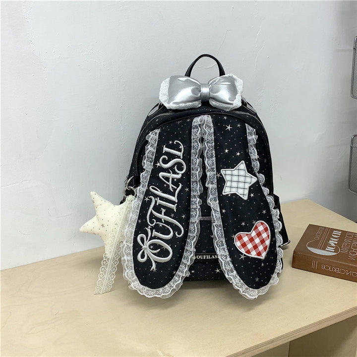 Embroidered Bunny-Themed Backpack Stornfield