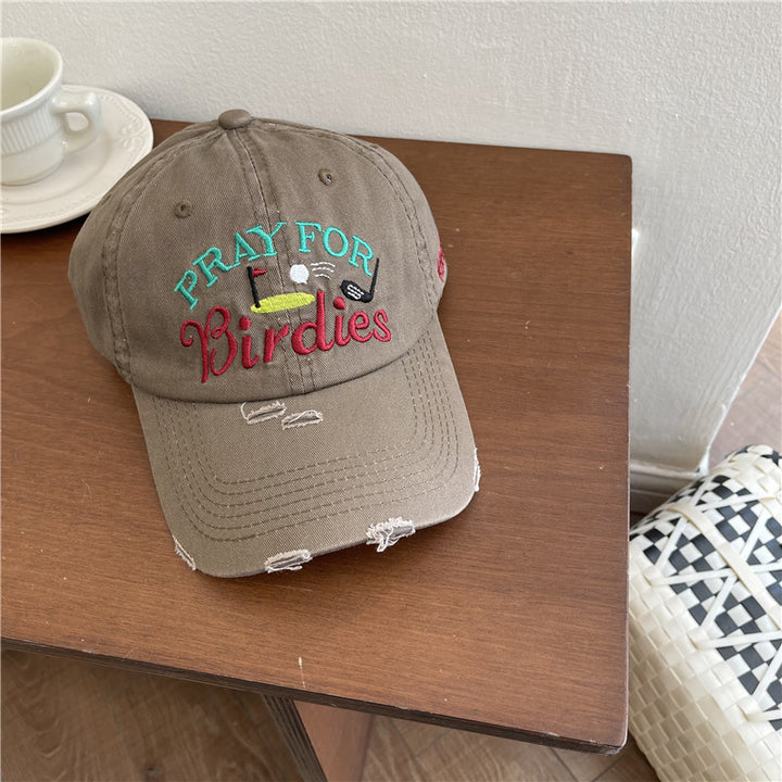 Women's Casual Distressed Embroidered Baseball Cap Stornfield
