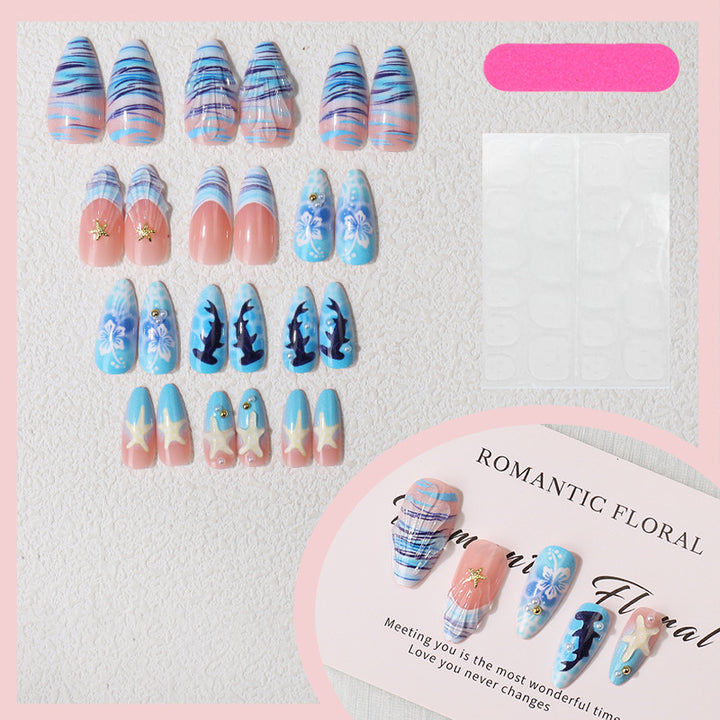 Artistic Sea-Inspired Press-On Nails Stornfield