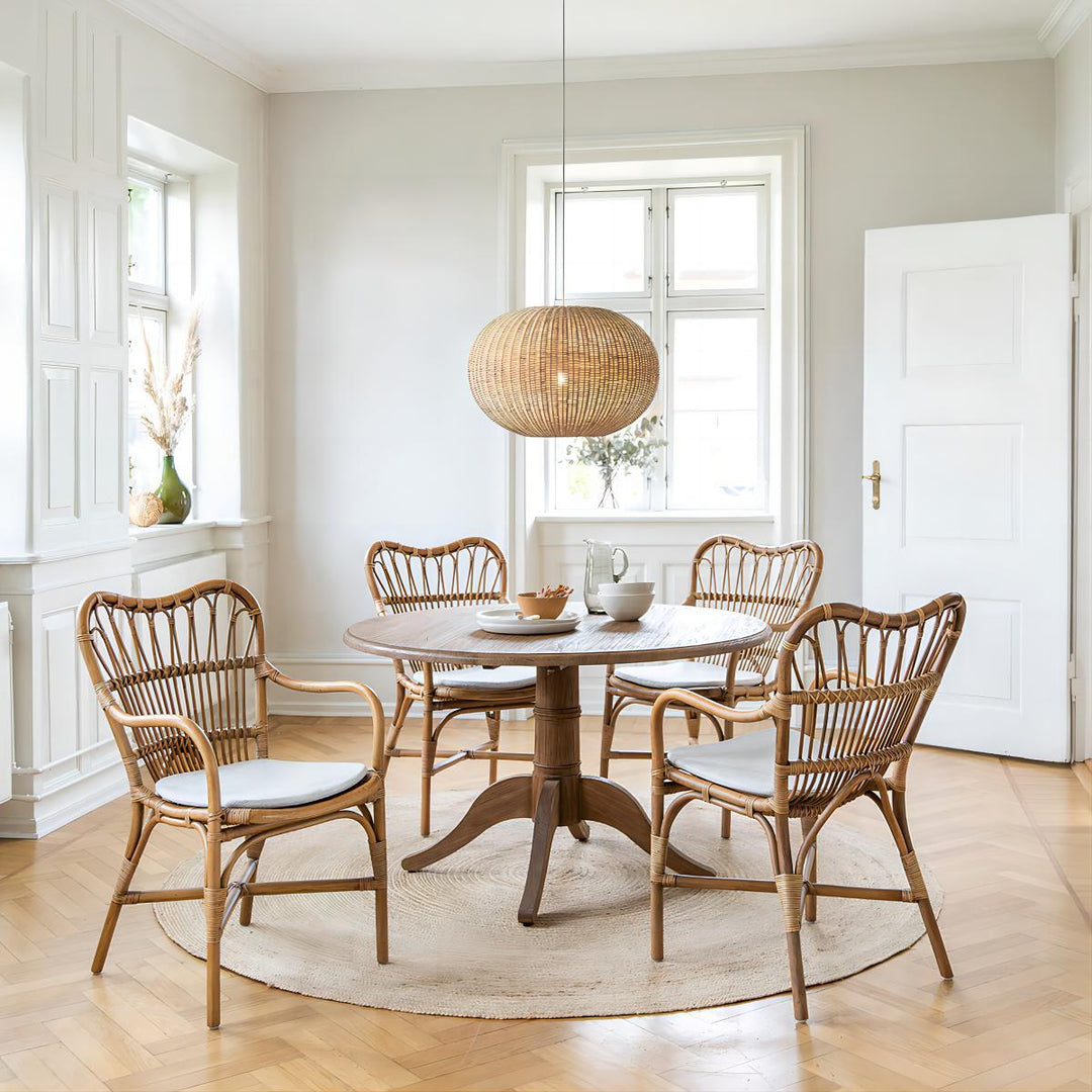 Stylish pendant lamp made from handwoven natural material Stornfield