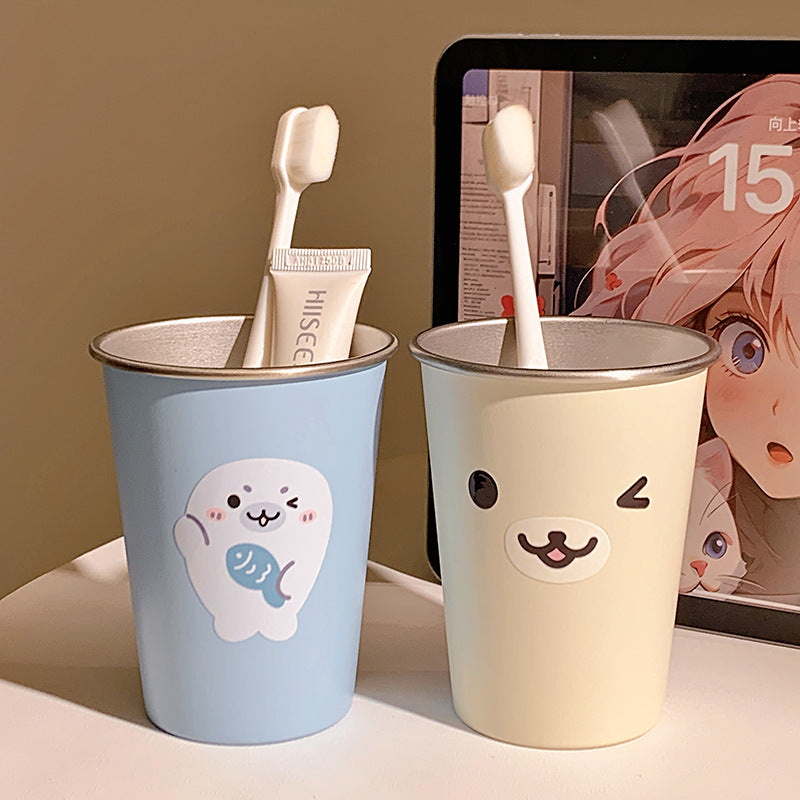 Stainless steel cup with cute seal motif Stornfield
