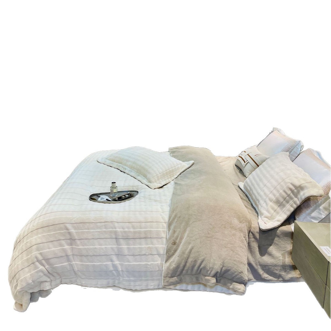 Reversible Plush Microfiber and Brushed Cotton Plaid Duvet Cover Set