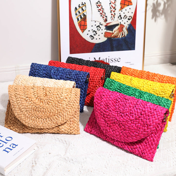 Handcrafted basket bag in elegant wave pattern Stornfield