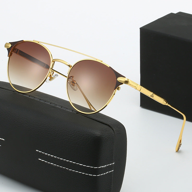 Women's round vintage sunglasses with high-quality metal frame and durable design Stornfield