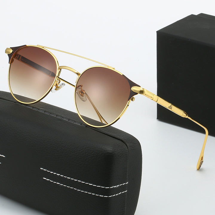 Women's round vintage sunglasses with high-quality metal frame and durable design Stornfield