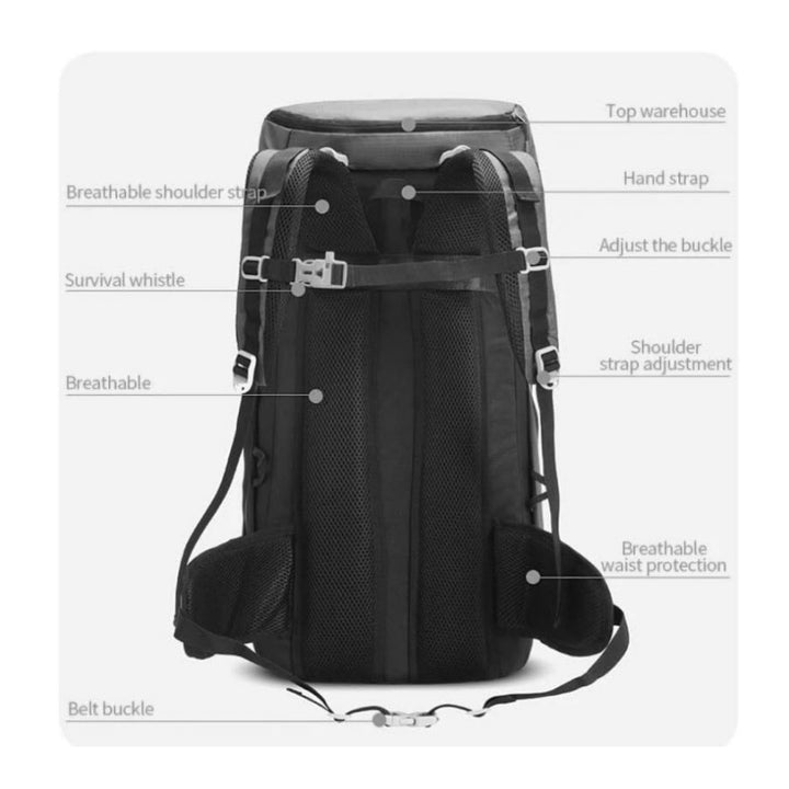 Outdoor backpack with waterproof fabric and many practical compartments Stornfield