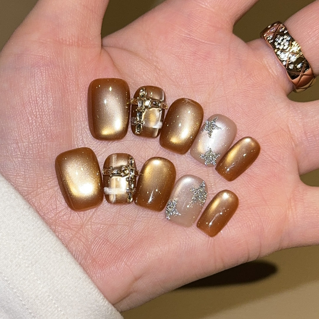 Artificial Nail Set with Glitter and Jewelry Accents Stornfield