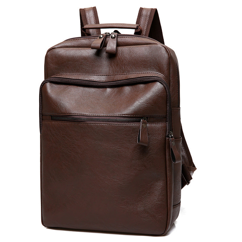 Sleek Leather Laptop Backpack Stornfield